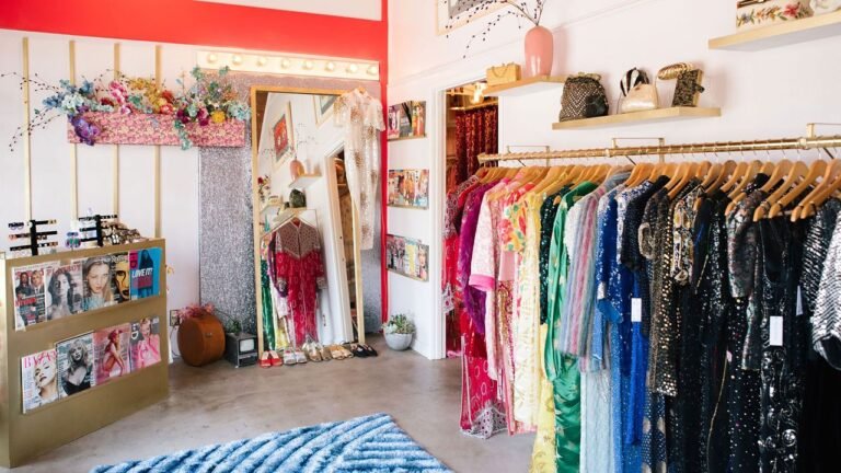 armadio pieno di abiti vintage firmati colorati