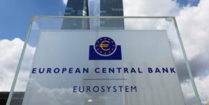 banca centrale europea edificio con tasso interesse simbolo