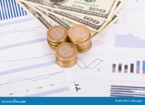 Come Funzionano Gli Interessi Attivi Sul Conto Corrente 34 banconote e monete con grafico a barre