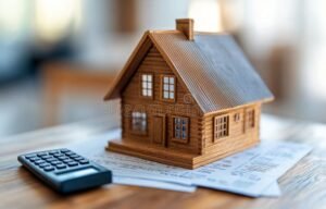 calcolatrice accanto a documenti finanziari mutuo