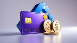 carta di credito digitale con icona moneta