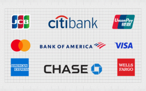 carta di credito revolving con simboli di pagamento