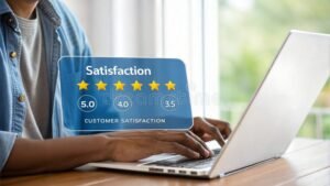 cliente soddisfatto utilizza computer moderno