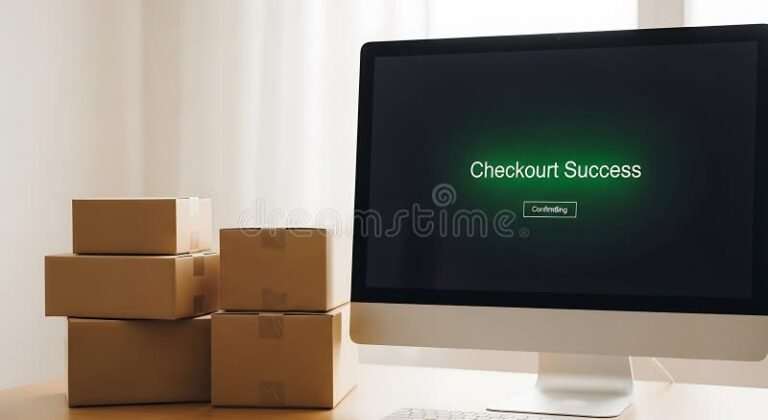 Come Iniziare a Fare Dropshipping da Zero: Quali Sono i Primi Passi 2 computer con schermata e pacchi spediti
