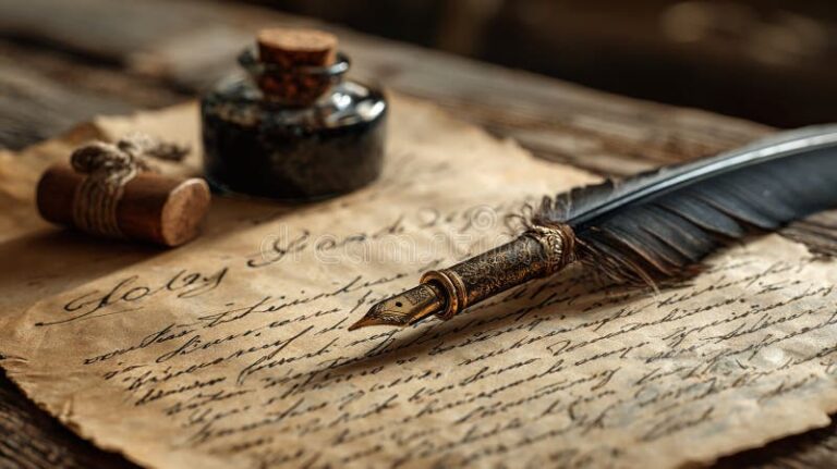 Cos'è e Come Si Redige un Atto Costitutivo per Società Semplice 2 documento manoscritto con penna e calamaio