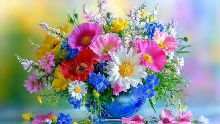 fiori colorati in mazzi assortiti vibranti