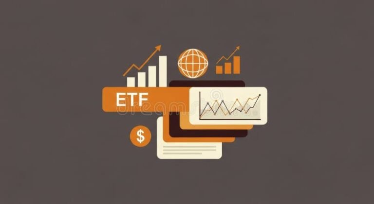 grafico di crescita investimenti con icone etf