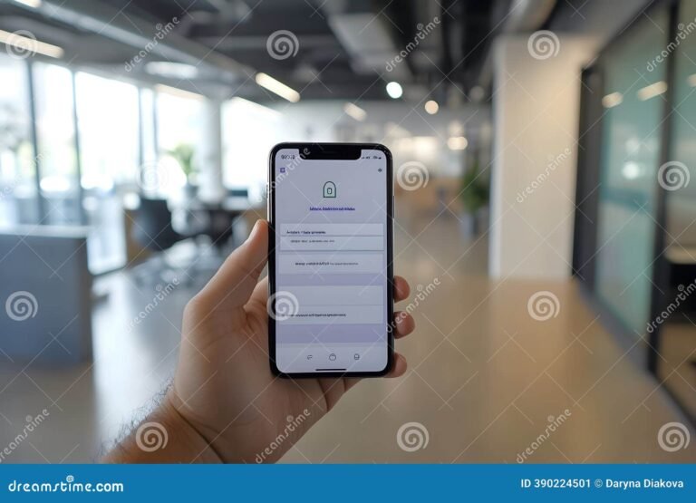 interfaccia login sicura su smartphone moderno