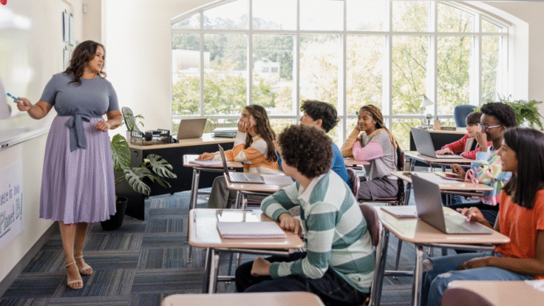 lezioni in aula con studenti e docente