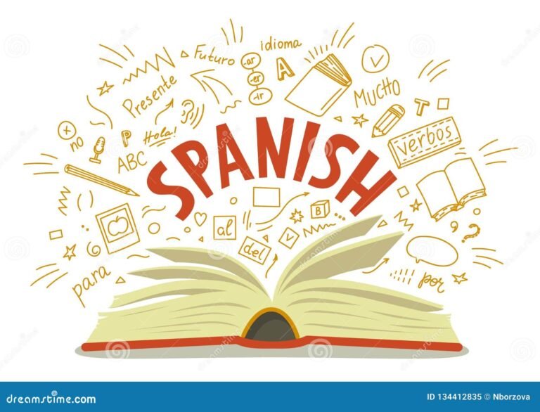 libro aperto con dizionari italiano spagnolo colorati