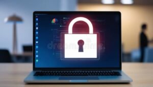 lucchetto digitale su schermo computer