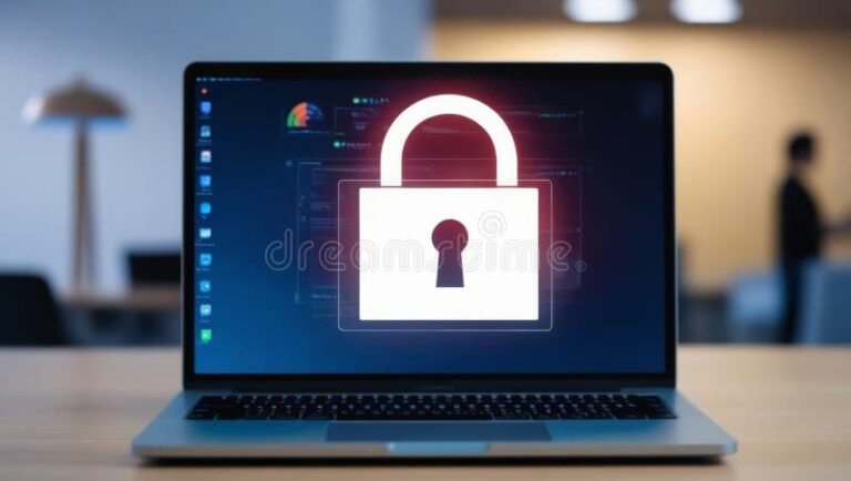 Cos'è una Privacy Policy e Come Protegge il Tuo Sito Web 12 lucchetto digitale su schermo computer