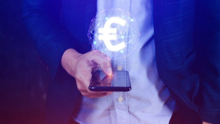 mani che scambiano denaro digitalmente online