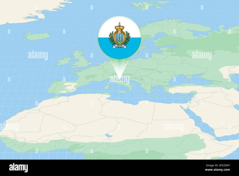 mappa di san marino con icone di affari