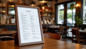 Come Creare Un Menu Per Ristoranti Che Attiri Più Clienti 8 menu elegante su tavolo di ristorante accogliente