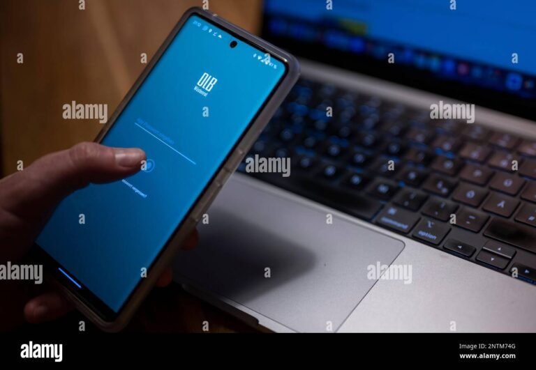 persona che usa laptop con app bancaria aperta