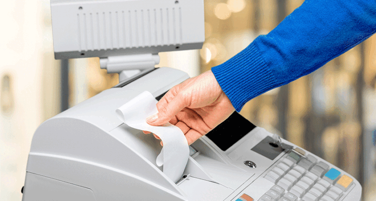 registratore di cassa con ricevute bloccate