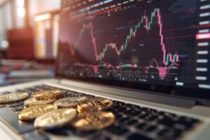 schermo computer con calcolatrice valuta digitale