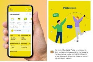 screenshot interfaccia utente poste italiane online