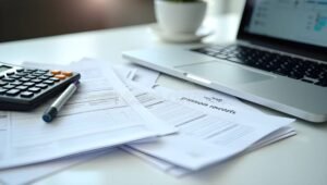 Come Trovare Una Partita IVA Partendo Dal Nome Di Un'Azienda 13 scrivania con computer e documenti fiscali