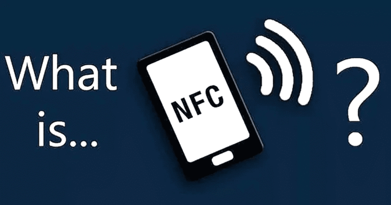 smartphone android con icona nfc luminosa