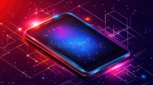 telefono cellulare con schermo illuminato