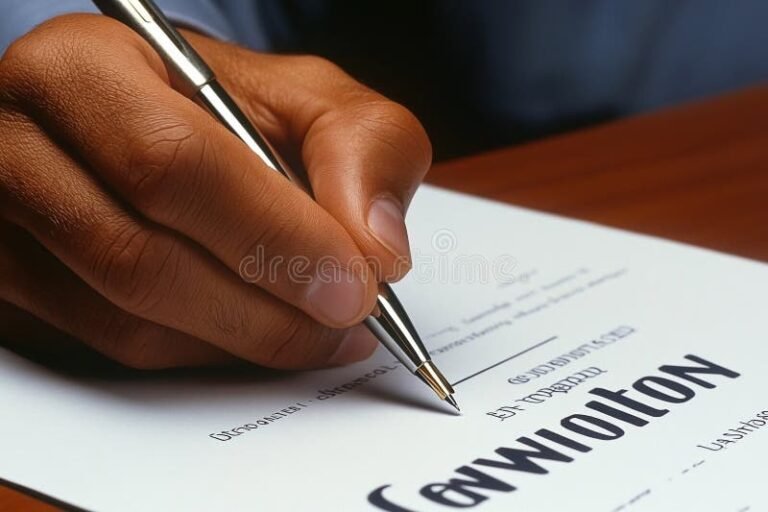 una mano che tiene un documento ufficiale